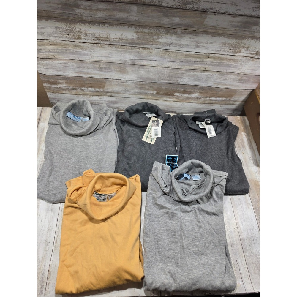 Vintage Turtleneck Bundle Separate Issue Premier International Gray Yellow NWT